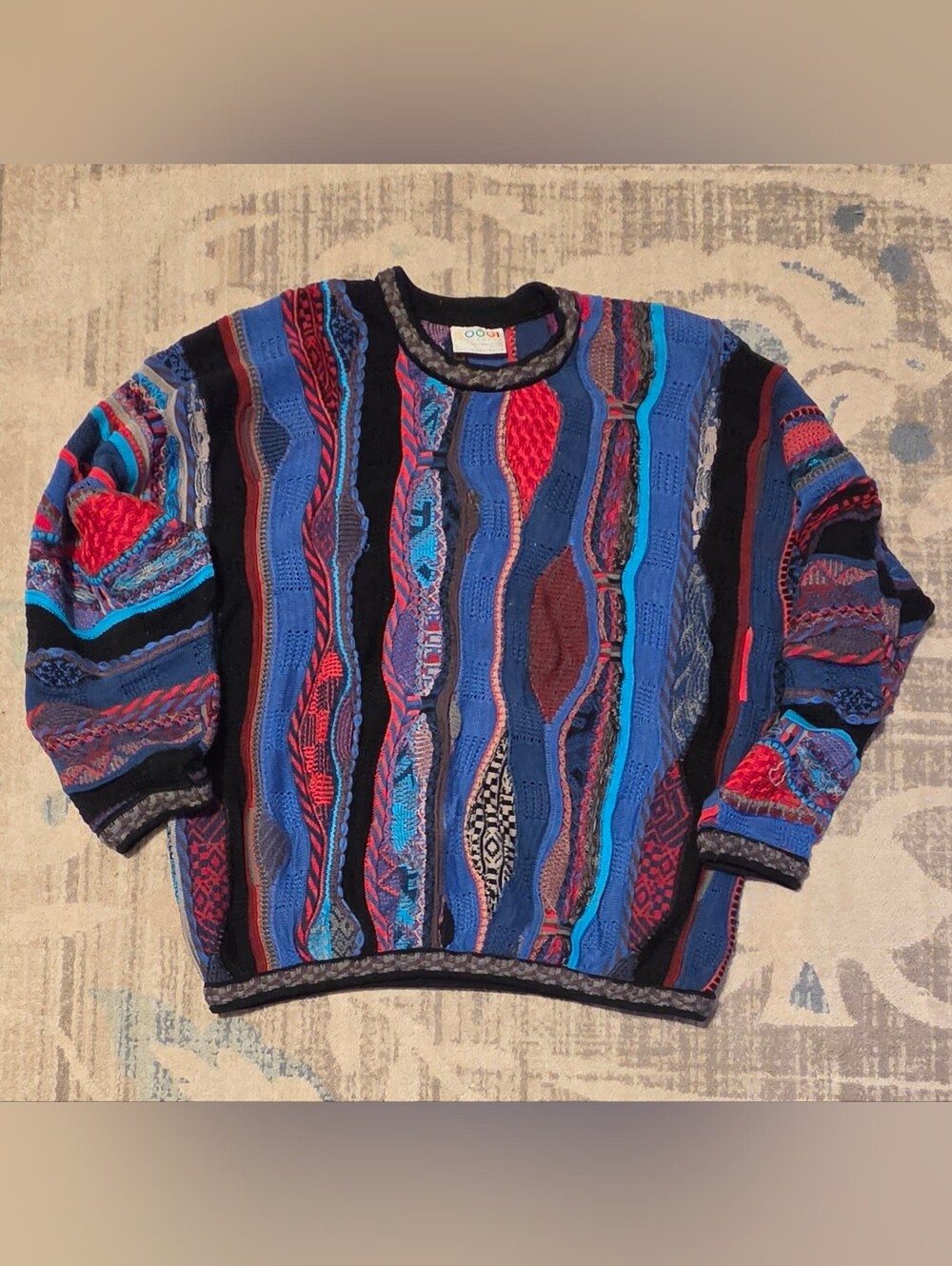 Coogi Sweater. Blue/Red. Size L. Great Condition.